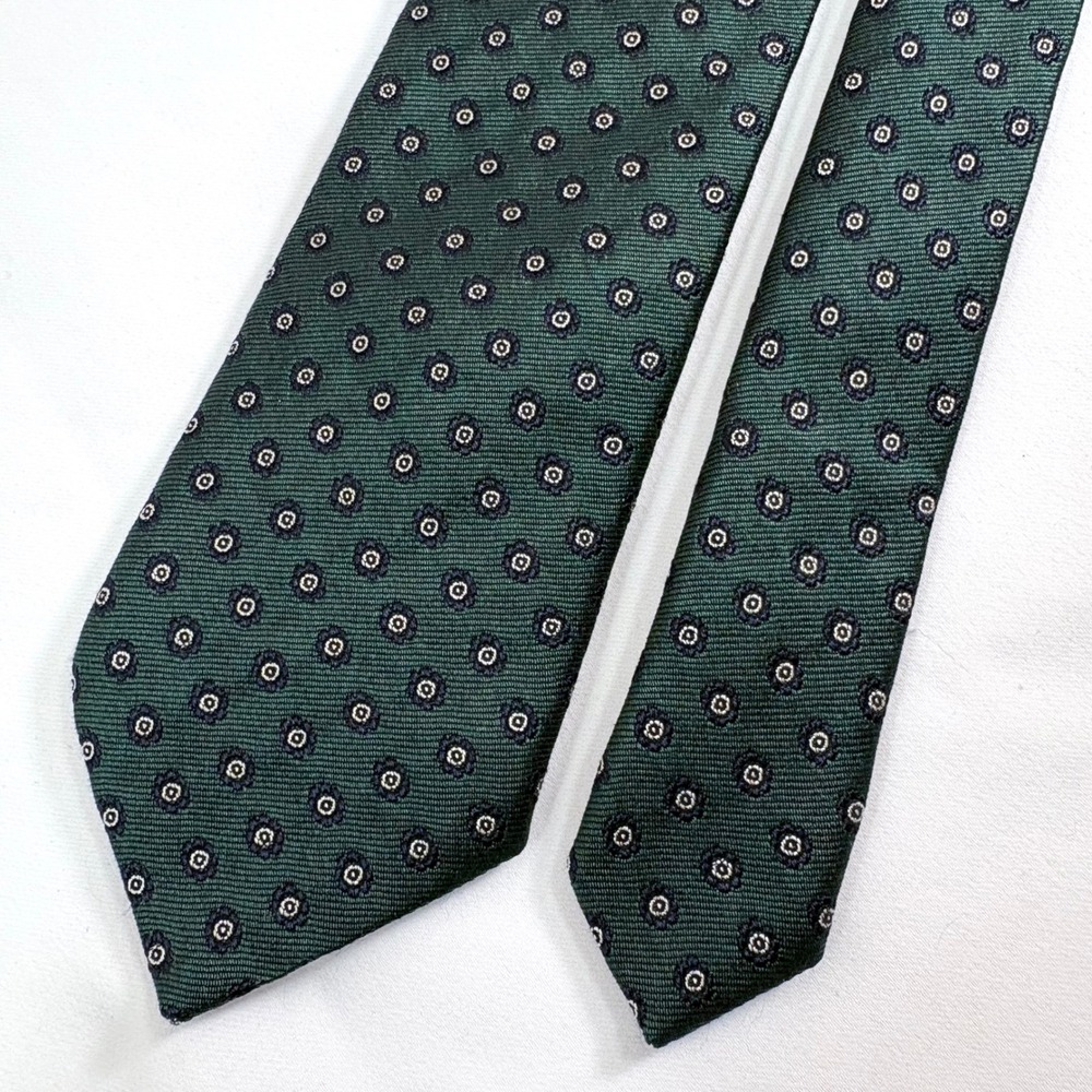 Suitsupply Necktie Green Geometric Floral Medallion Silk Blend Tie